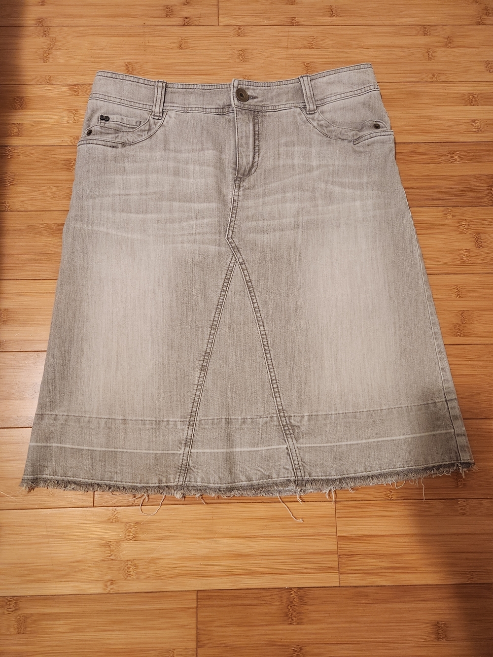​Gardeur Denim Greige Frayed Hem A-Line Jean Skirt - Size US 6 / EU 38